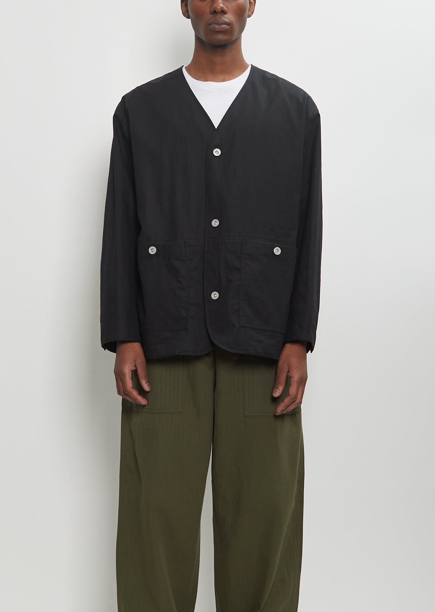ジャケット Saint Laurent SS25 Cotton tunic Cotton Linen Collarless Jacket – La Garçonne