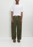 Cotton Linen Herringbone Trousers — Khaki