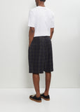 Linen Blend Check Shorts