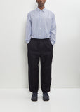 Cotton Linen Pull On Trousers — Navy