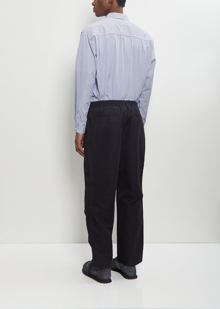 Cotton Linen Pull On Trousers — Navy