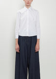 Clavini Bis Cotton Shirt — White / Navy