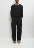 Cotton Linen Herringbone Trousers — Black