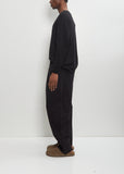 Cotton Linen Herringbone Trousers — Black