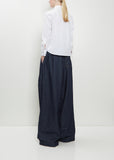 Clavini Bis Cotton Shirt — White / Navy