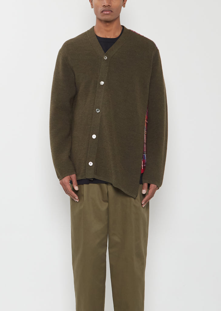 Contrasting Back Asymmetrical Cardigan