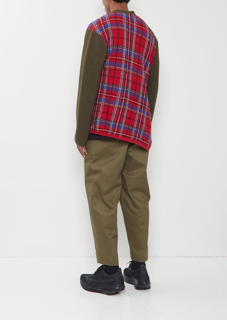 Contrasting Back Asymmetrical Cardigan