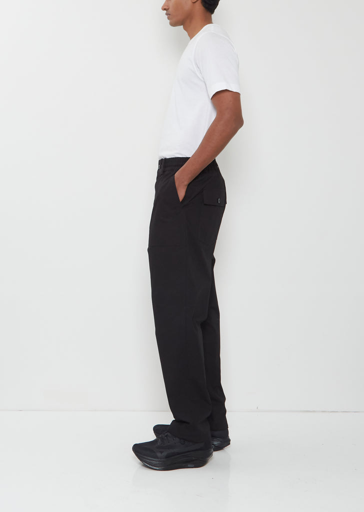 Cotton Nylon Oxford Pants — Black