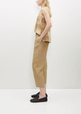 Chambray Linen Cropped Tapered Pants