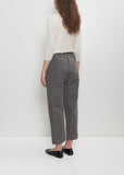 Micro Tartan Tapered Pull On Pant — Cement