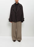 Wool Silk Oversized Double Breast Blouson