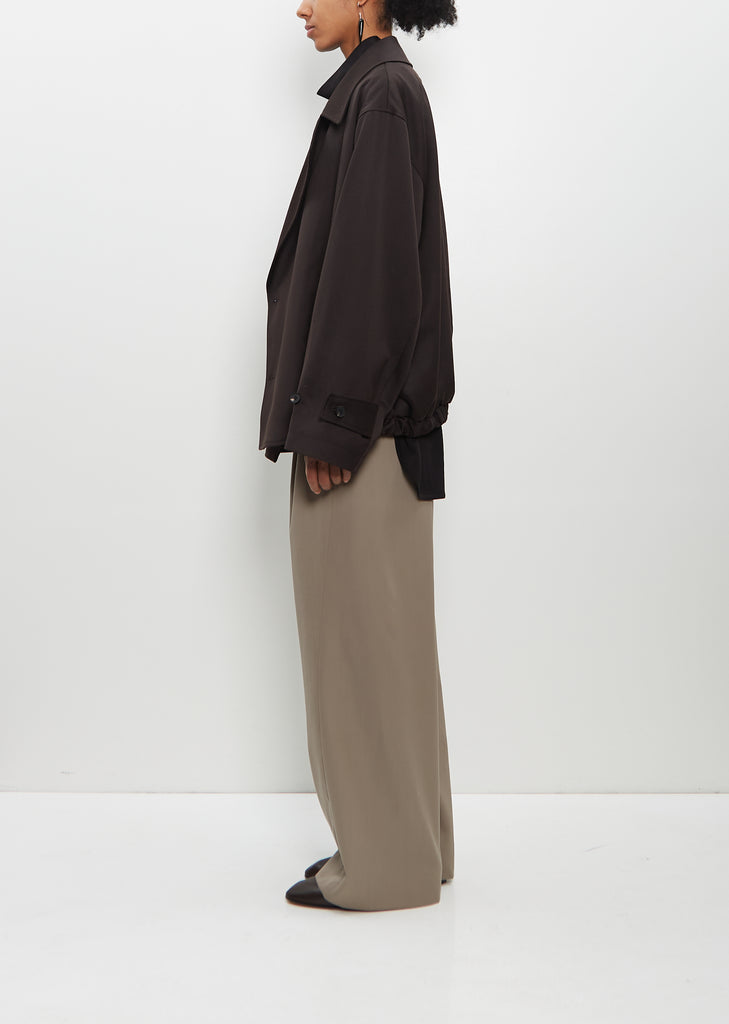 Wool Silk Oversized Double Breast Blouson