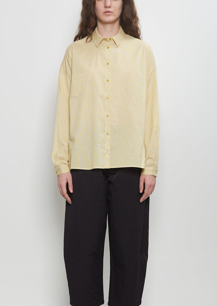 Cotton Silk Small Pocket Shirt — Lemon