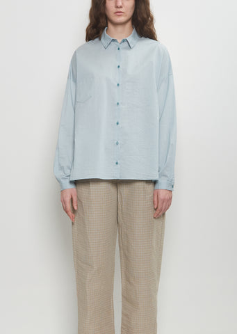 Cotton Silk Small Pocket Shirt — Sky