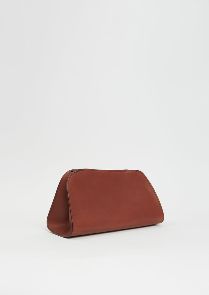 Peggy Saddle Leather Clutch — New Burgundy