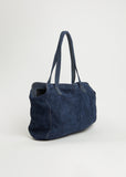 Handle Leather Bag — Navy