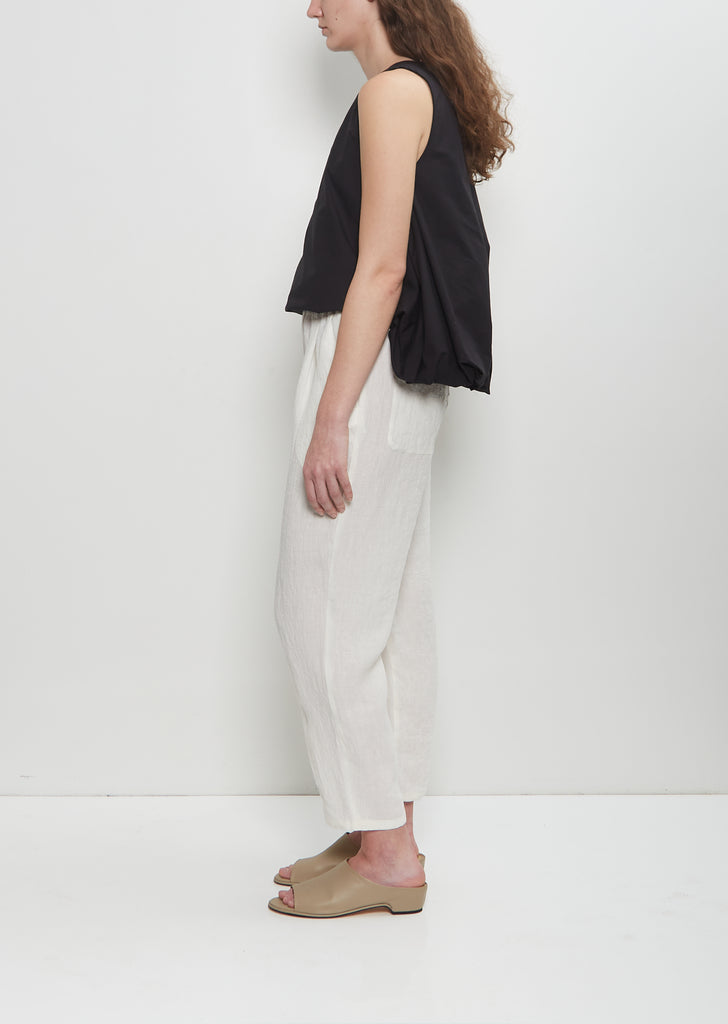 Linen Tapered Pull On Pant — Milk