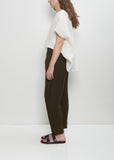 Linen Wide Pull On Pant — Khaki Green