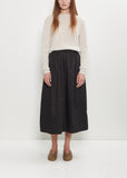 Cotton Gathered Skirt — Black