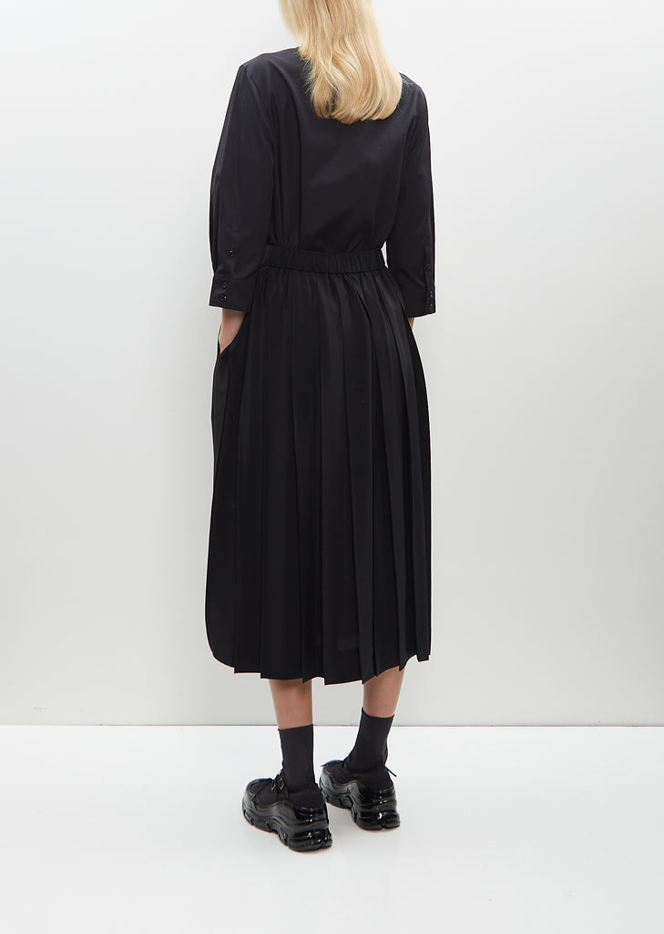 Long Pleated Elasticated Waist Kilt Skirt