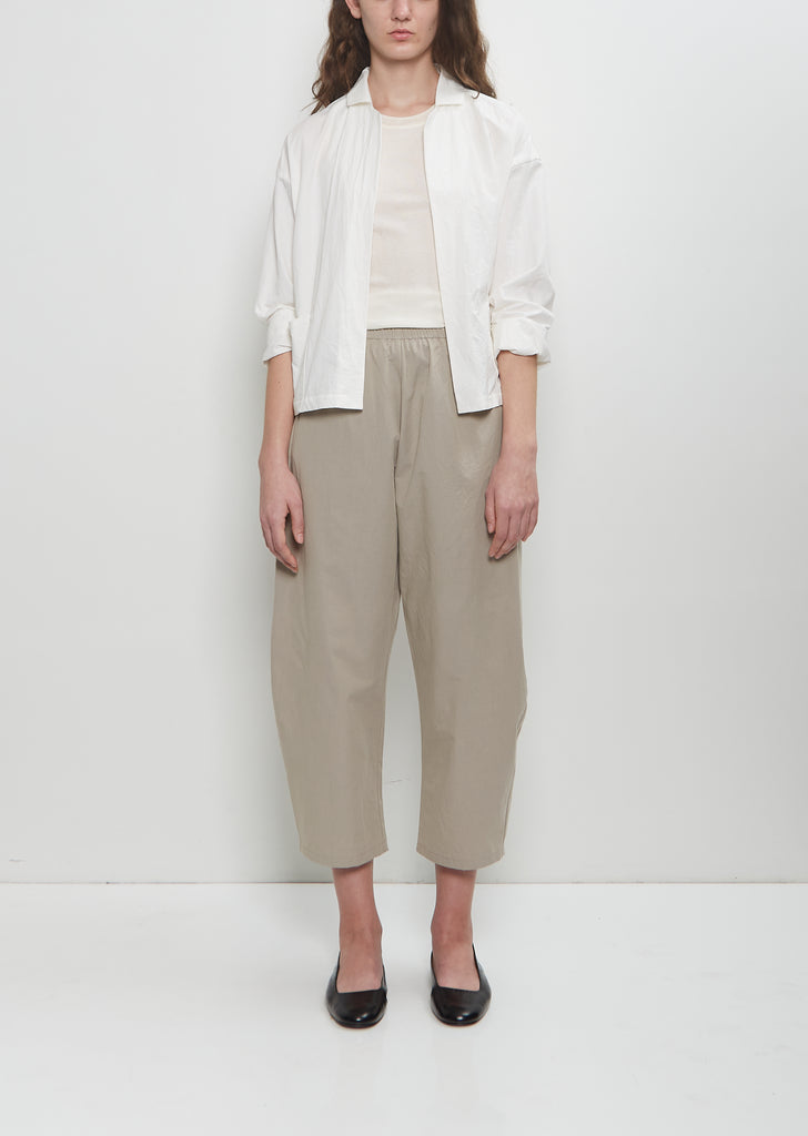 Cotton Gabardine Curved Pull On Pant — Ecru