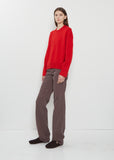 Pia Cashmere Crewneck Sweater — Red