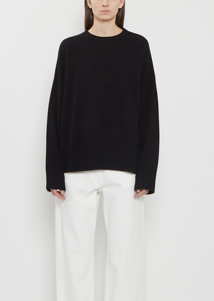 Anton Cashmere Crewneck Sweater — Black