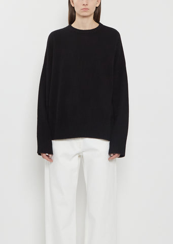 Anton Cashmere Crewneck Sweater — Black