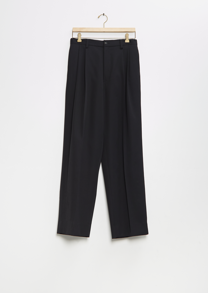 Two Tuck Easy Trousers — Black