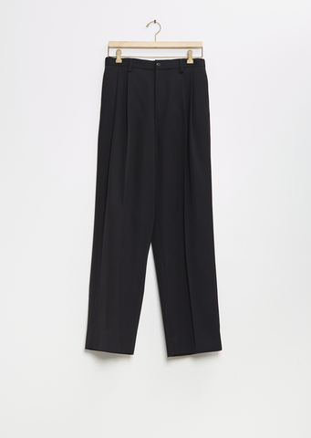 Two Tuck Easy Trousers — Black