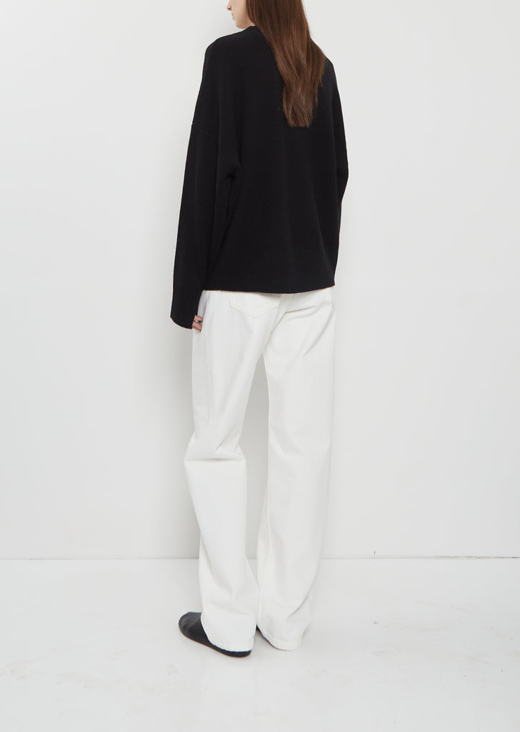 Anton Cashmere Crewneck Sweater — Black