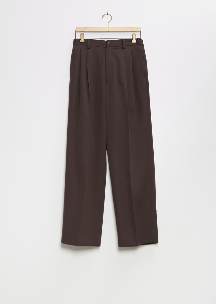 Two Tuck Easy Trousers — Grey Khaki