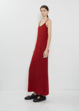 Long Camisole Cashmere Mono Dress — Dark Red