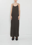 Long Camisole Cashmere Mono Dress — Black Olive