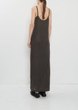 Long Camisole Cashmere Mono Dress — Black Olive
