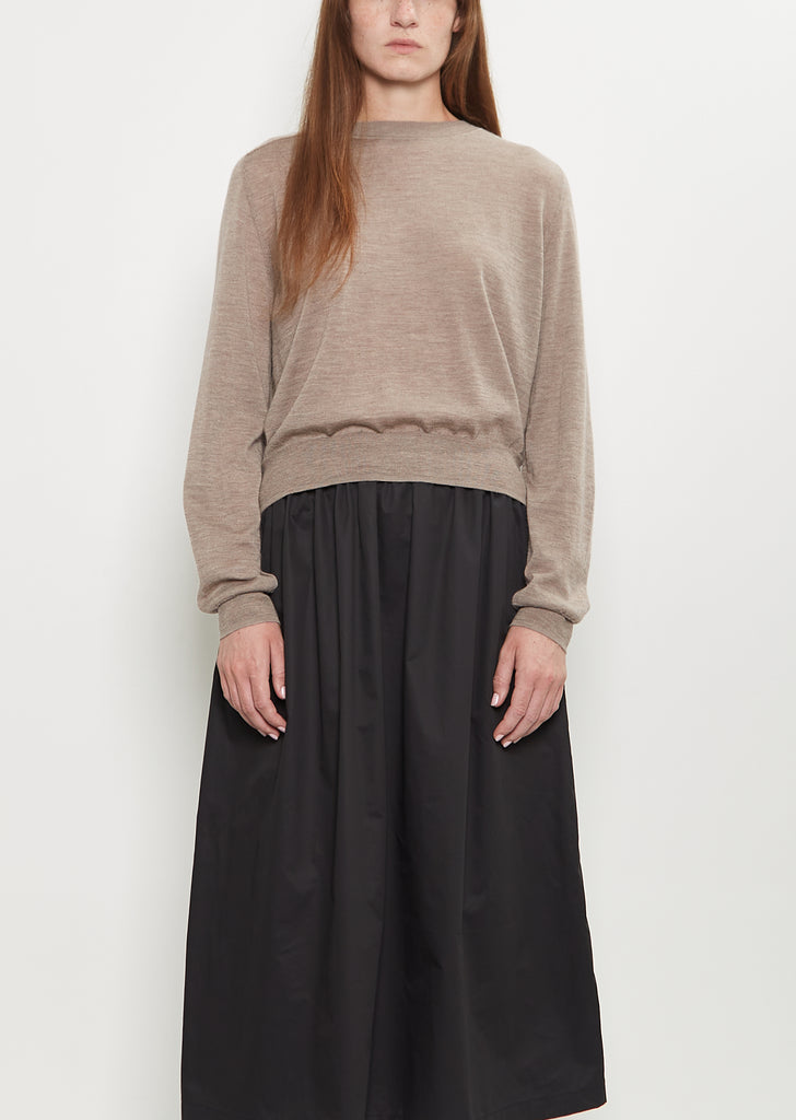 Angus Lightweight Cashmere Sweater — Taupe Melange