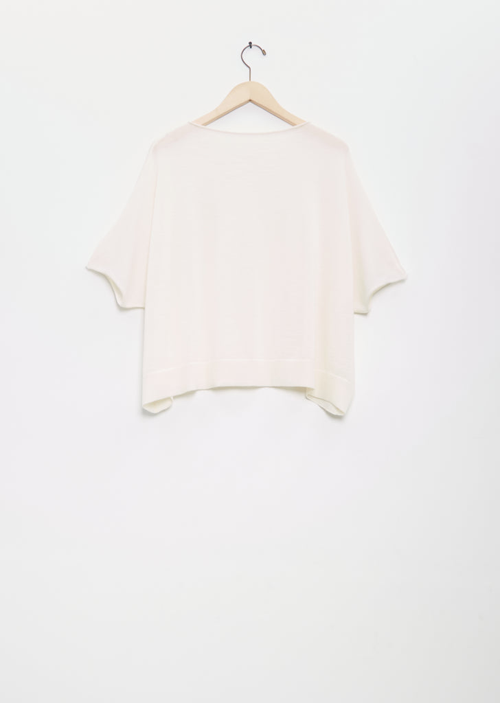 Linen Cashmere Easy T-Shirt Knitwear — White