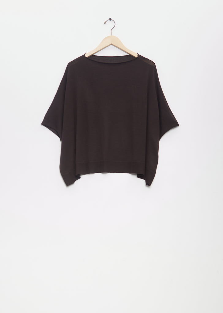 Linen Cashmere Easy T-Shirt Knitwear — Chocolate