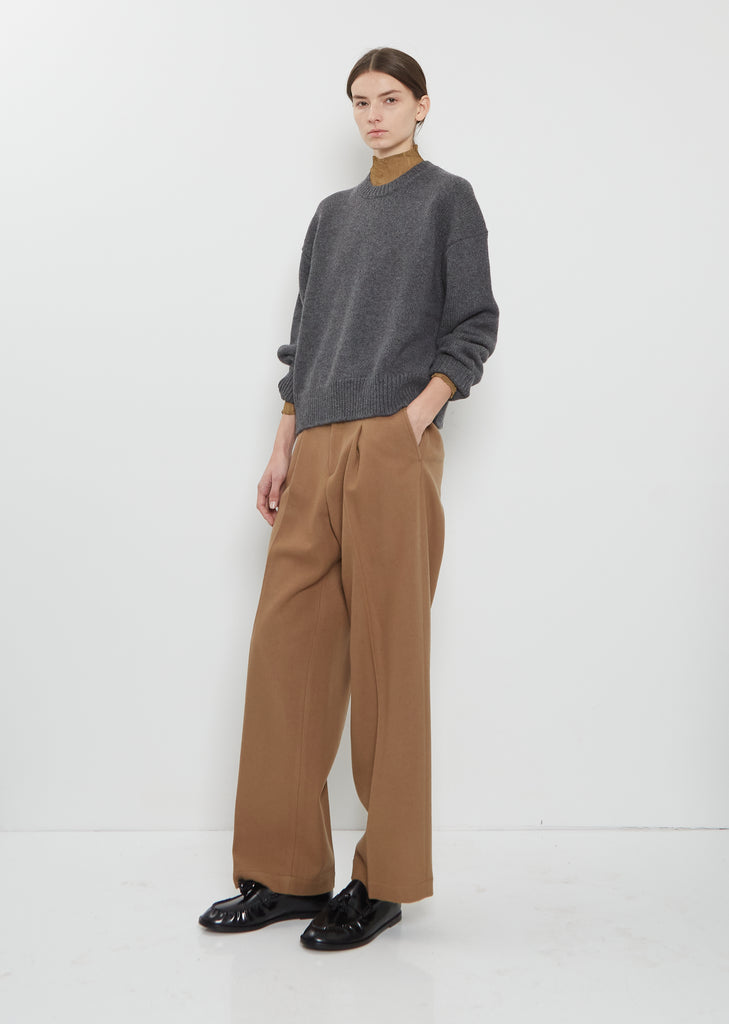 Pia Cashmere Crewneck Sweater — Anthracite Melange