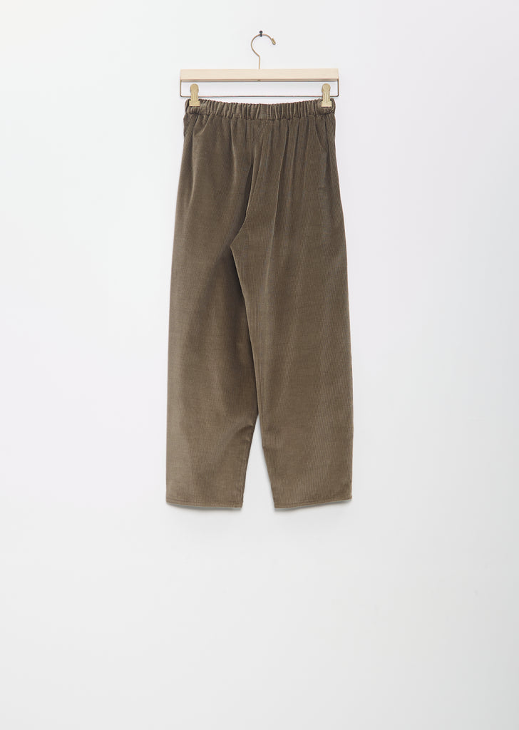 Cotton Silk Corduroy Carrot Pants — Military