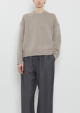 Pia Cashmere Crewneck Sweater — Stone Melange