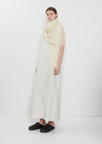 Woven Cashmere Mono Scarf — Chalk