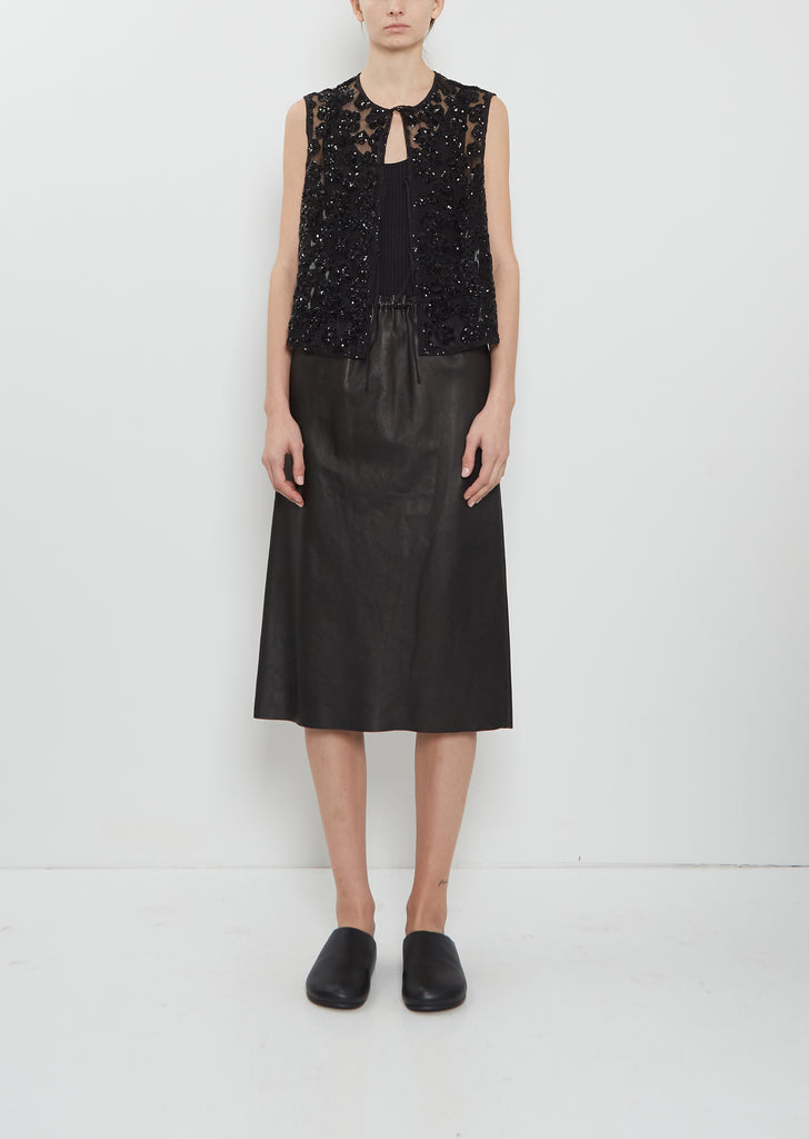 Short Tube Leather Skirt