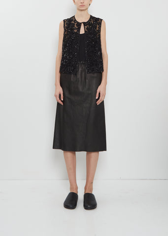 Short Tube Leather Skirt