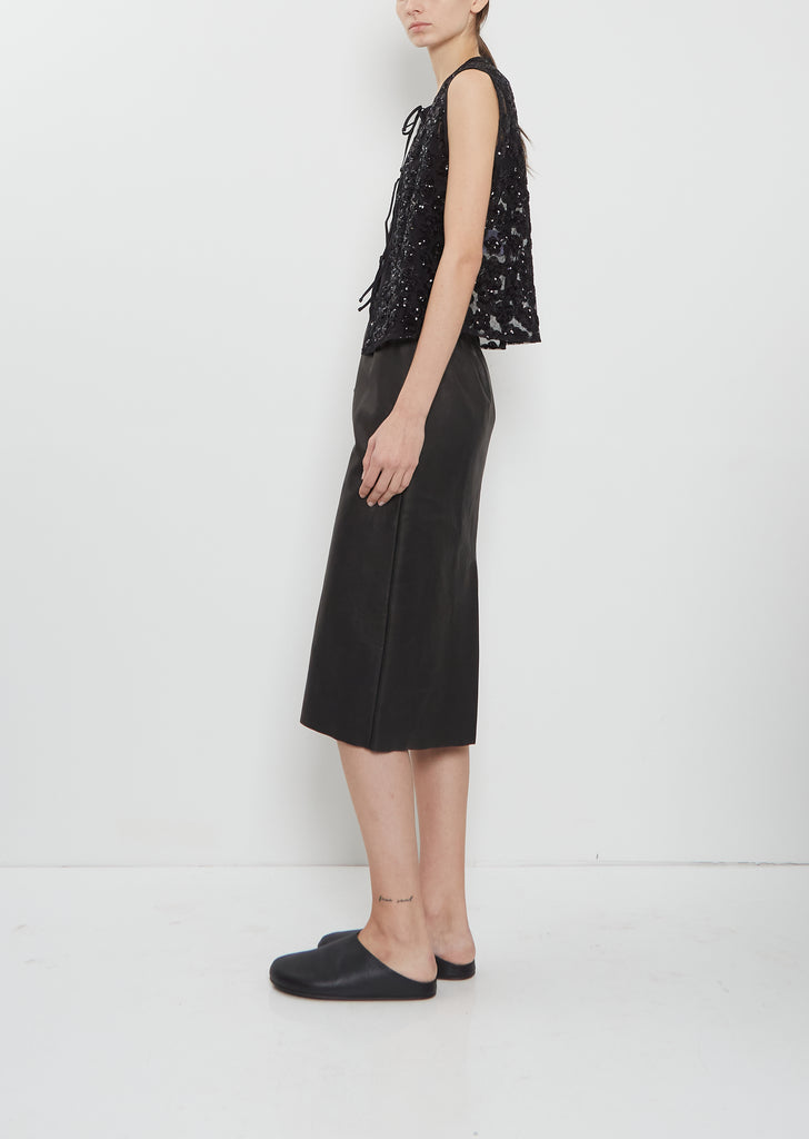 Short Tube Leather Skirt