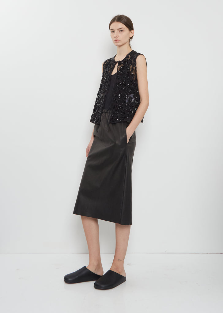 Short Tube Leather Skirt