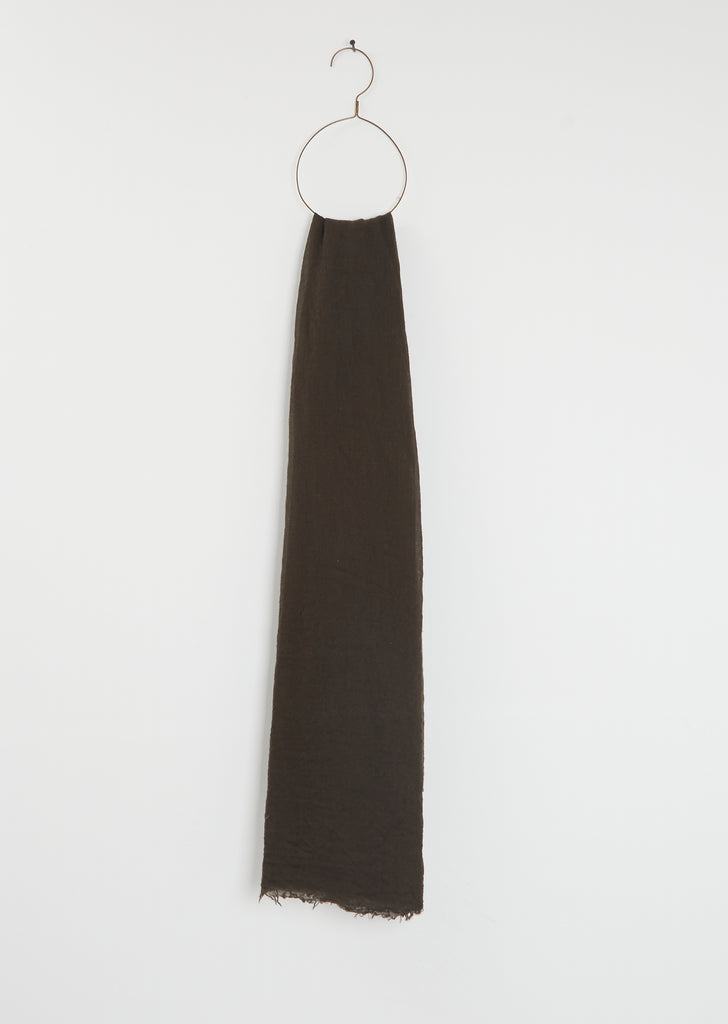 Woven Cashmere Mono Scarf — Black Olive
