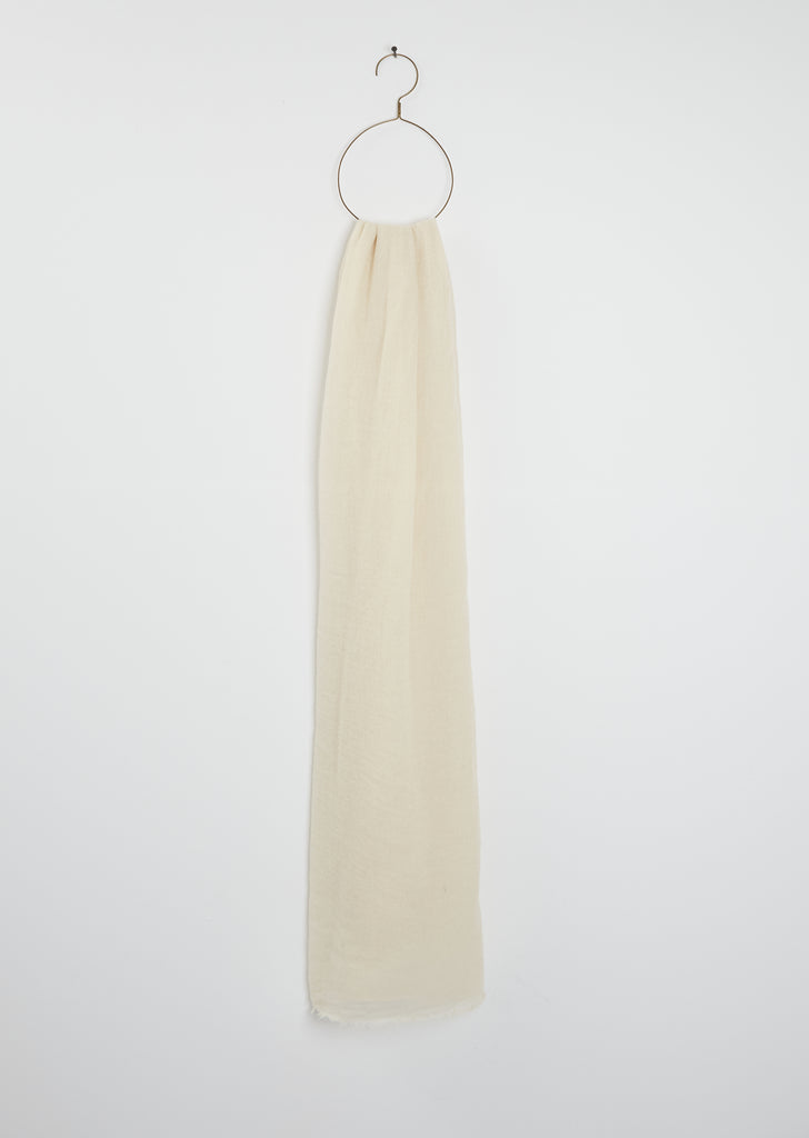 Woven Cashmere Mono Scarf — Chalk