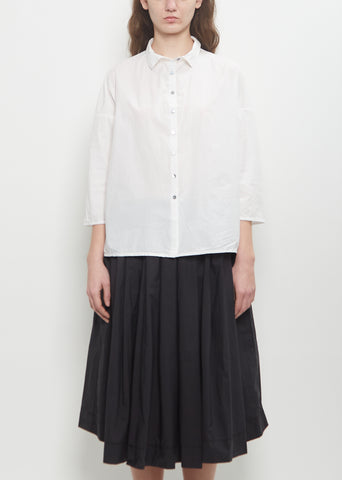 Tissue Cotton Short Collar Shirt — Milk