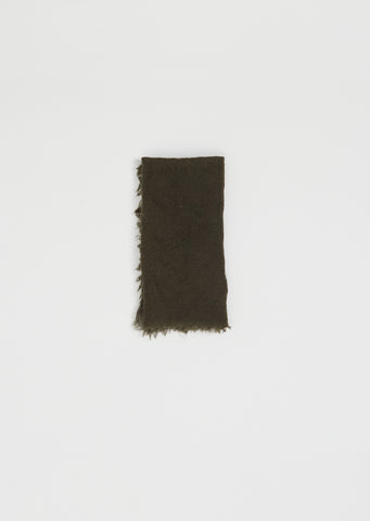 Woven Cashmere Bandana — Black Olive